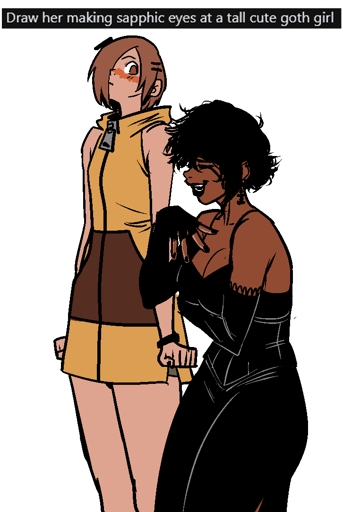 I know the comment specified that the goth girl would be tall, but the one on the left is already 6'3"