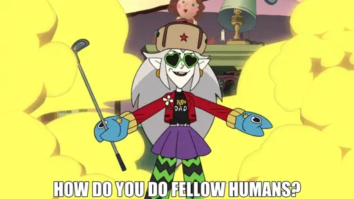 Eda Clawthorne saying: “How do you do fellow humans?”